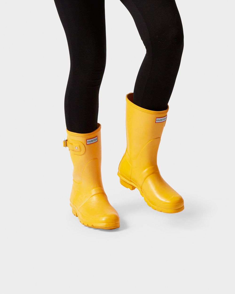 Womens Short Rain Boots - Hunter Original (10ONCVGHQ) - Yellow